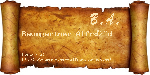 Baumgartner Alfréd névjegykártya